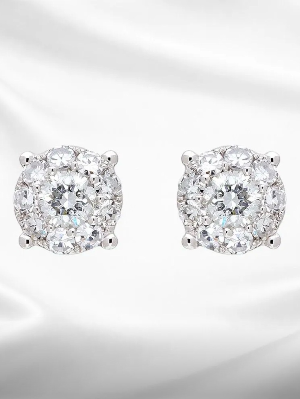 Royal Prism 8MM Earrings | 925 Sterling Silver Halo Stud Earrings